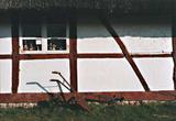 Detail of a thatched roof house